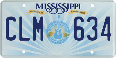 MS license plate CLM634