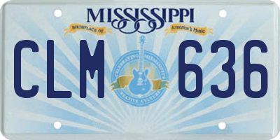 MS license plate CLM636