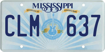 MS license plate CLM637