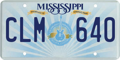 MS license plate CLM640