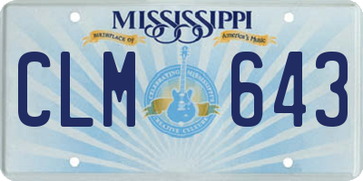 MS license plate CLM643