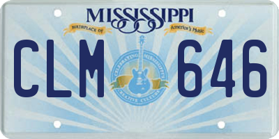 MS license plate CLM646