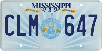 MS license plate CLM647