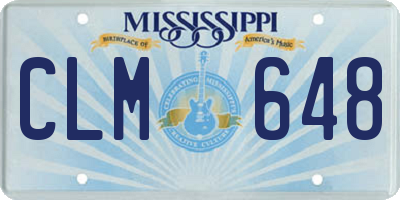 MS license plate CLM648