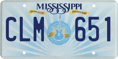 MS license plate CLM651