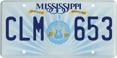 MS license plate CLM653