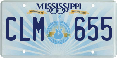 MS license plate CLM655