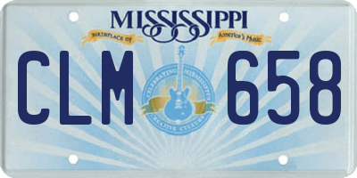 MS license plate CLM658