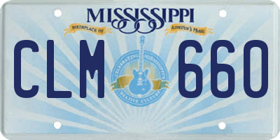 MS license plate CLM660