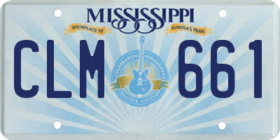 MS license plate CLM661