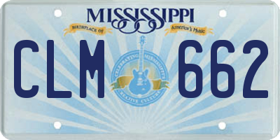 MS license plate CLM662