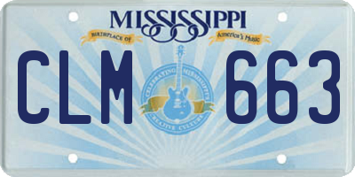 MS license plate CLM663