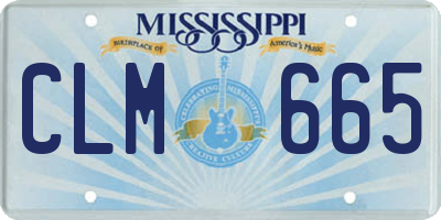 MS license plate CLM665