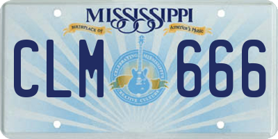 MS license plate CLM666