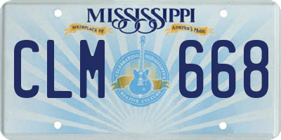 MS license plate CLM668