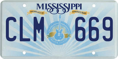 MS license plate CLM669