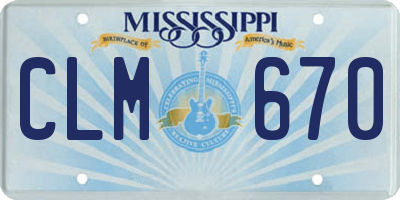 MS license plate CLM670