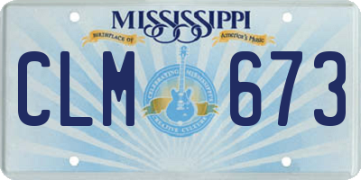 MS license plate CLM673