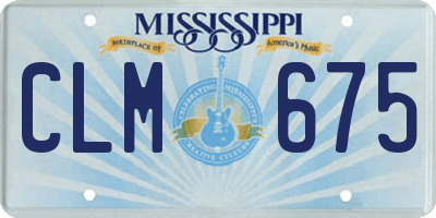 MS license plate CLM675