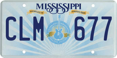 MS license plate CLM677