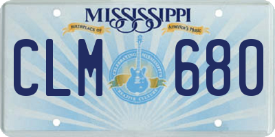MS license plate CLM680