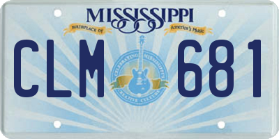 MS license plate CLM681