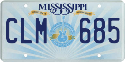 MS license plate CLM685