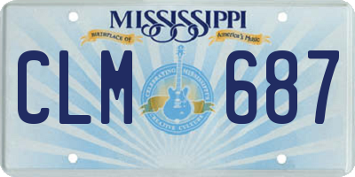 MS license plate CLM687