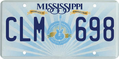 MS license plate CLM698
