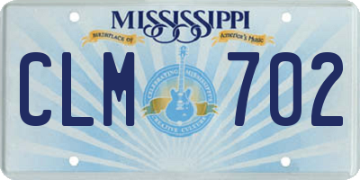 MS license plate CLM702