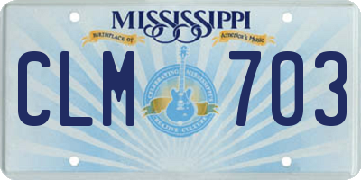 MS license plate CLM703
