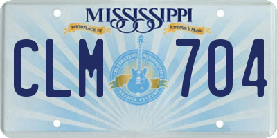 MS license plate CLM704