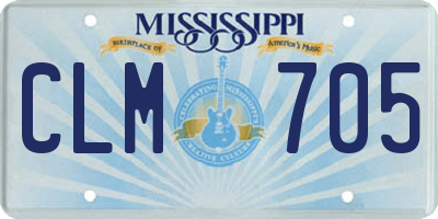MS license plate CLM705