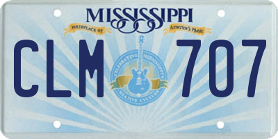MS license plate CLM707