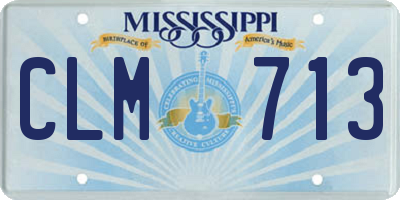 MS license plate CLM713