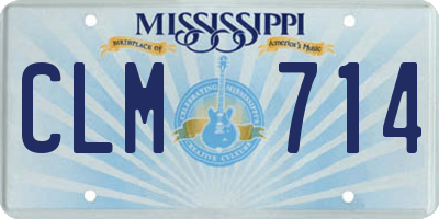 MS license plate CLM714