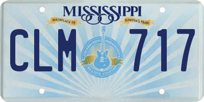 MS license plate CLM717
