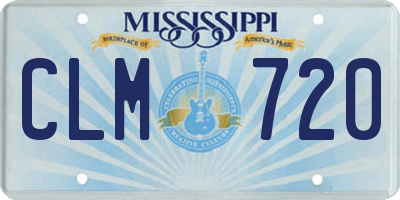 MS license plate CLM720