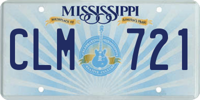 MS license plate CLM721