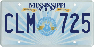 MS license plate CLM725