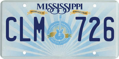 MS license plate CLM726