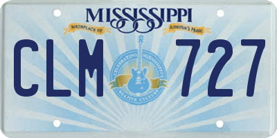 MS license plate CLM727