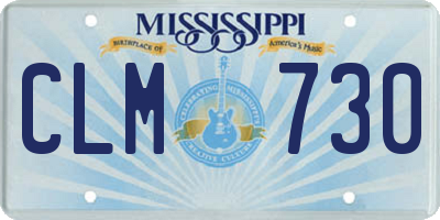MS license plate CLM730