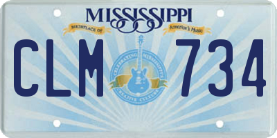 MS license plate CLM734
