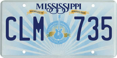 MS license plate CLM735