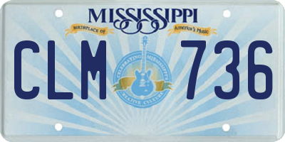 MS license plate CLM736
