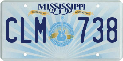 MS license plate CLM738