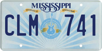 MS license plate CLM741