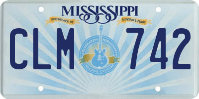 MS license plate CLM742