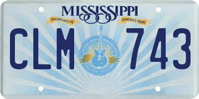 MS license plate CLM743